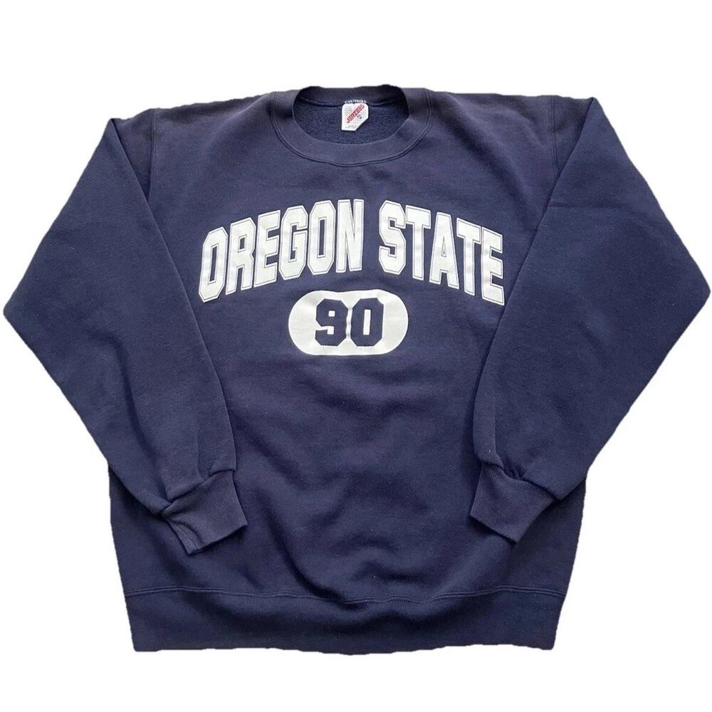 Vintage Oregon State Sweater Men XL Pullover Blue College Sports 80s USA Team